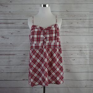 TORRID Red Black & White Spaghetti Strap Tank